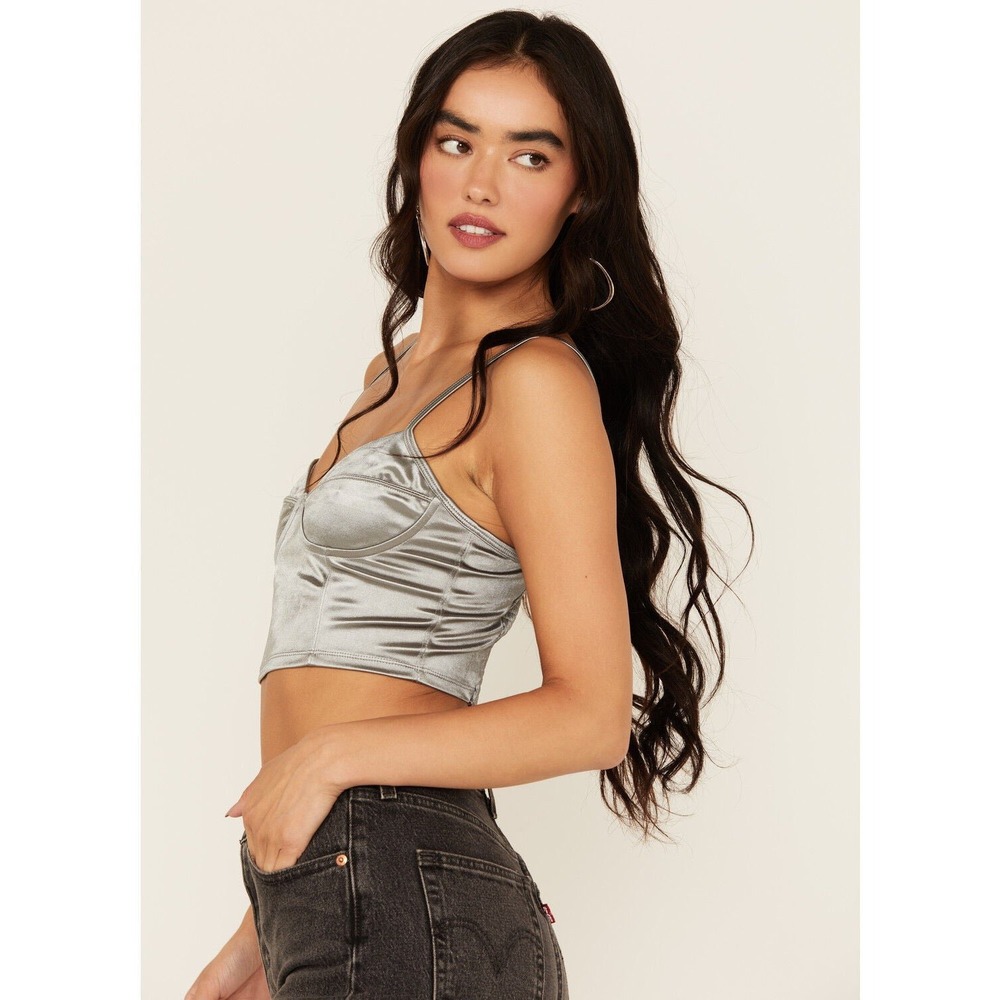 Intimately Free People Casino Royal Gold Bustier Brami Top Small NEW! $49 - Picture 2 of 8
